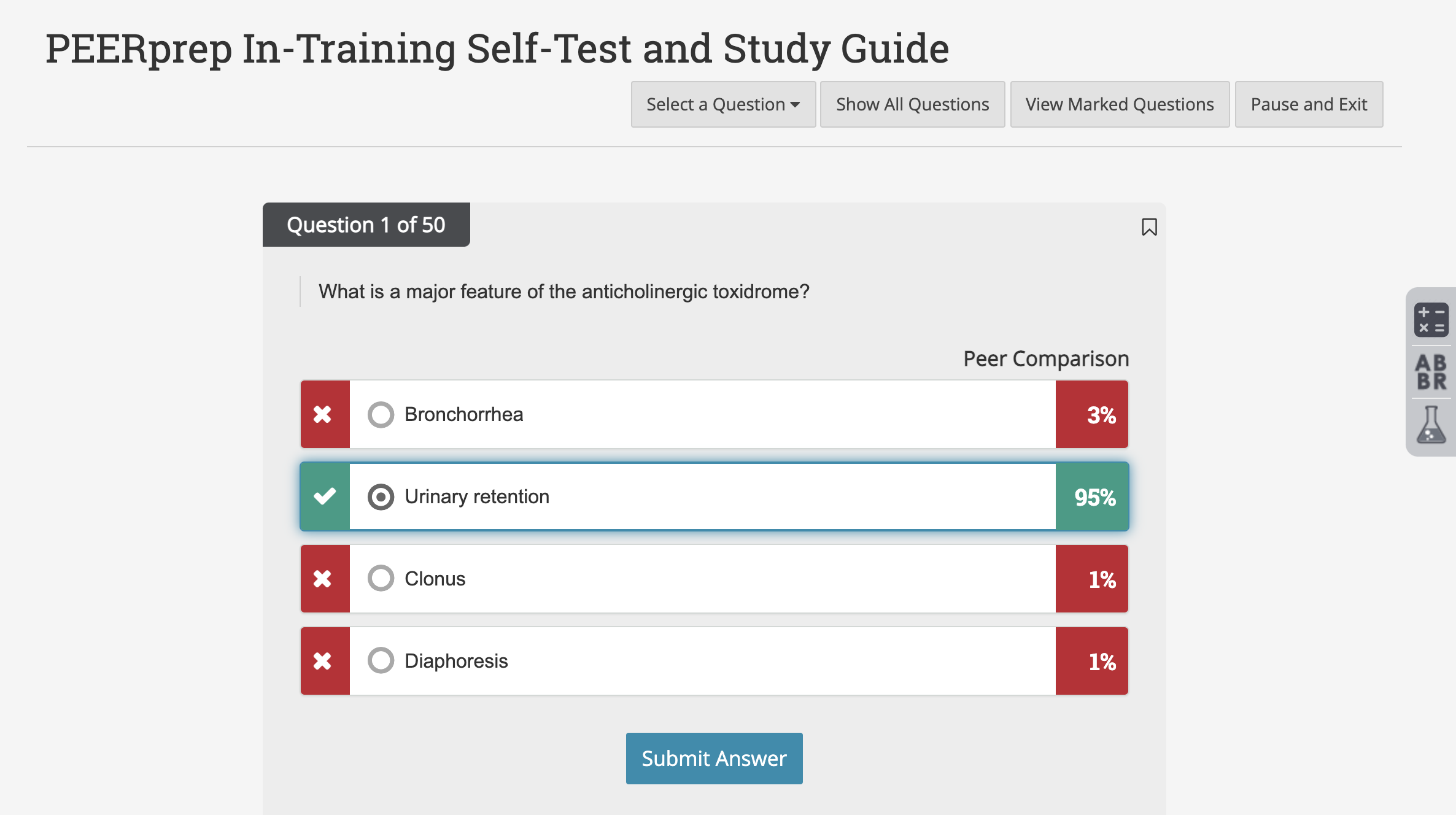 PEERprep Sample ABEM In-Training Exam Product Screenshot