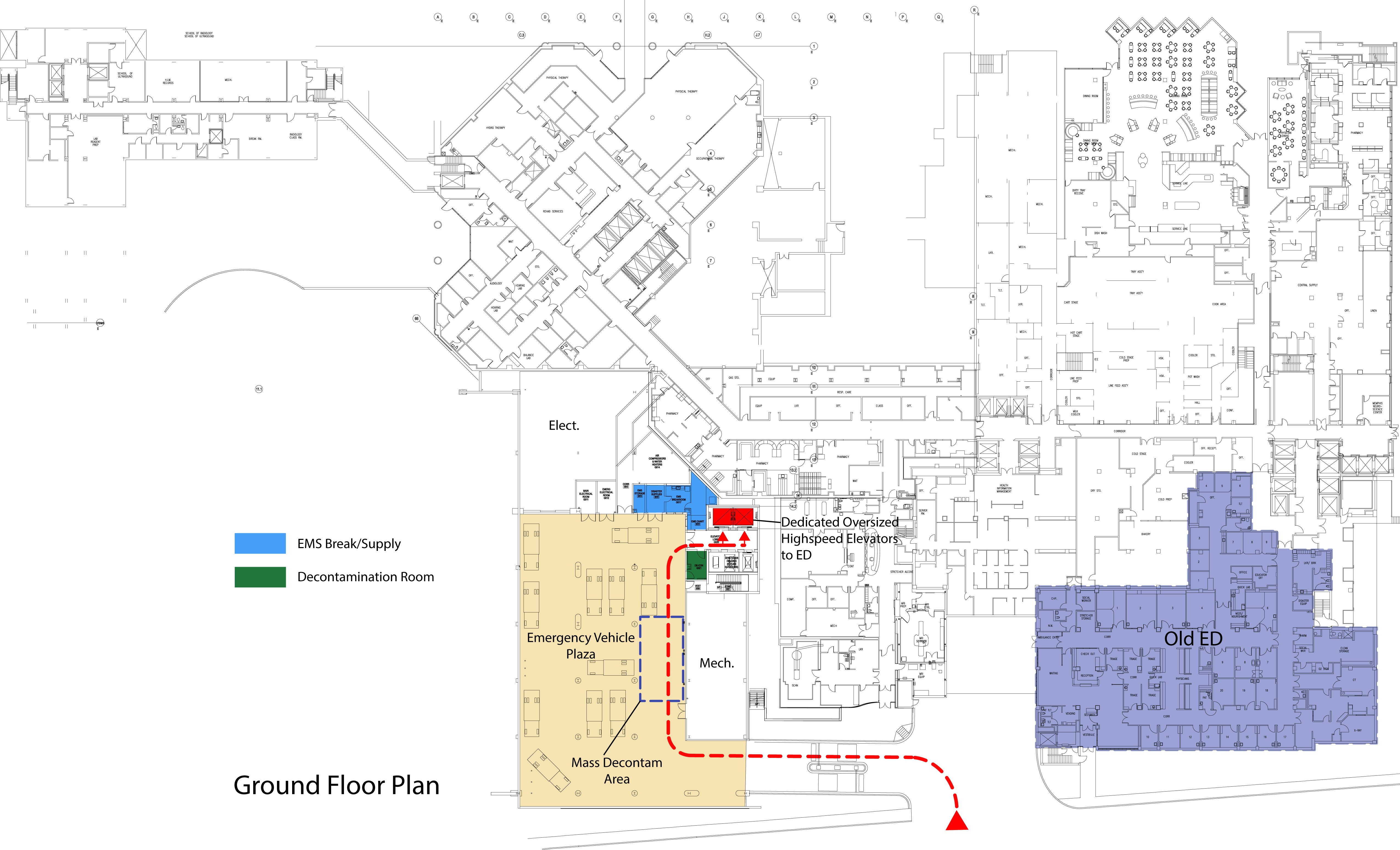 Ground floor plan - Methodist University Hospital ED